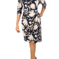 Vestido feminino Robbie Bee com estampa floral e nó lateral, azul, tamanho pequeno grande