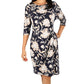 Vestido feminino Robbie Bee com estampa floral e nó lateral, azul, tamanho pequeno grande
