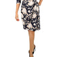 Vestido feminino Robbie Bee com estampa floral e nó lateral, azul, tamanho pequeno grande