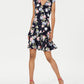 Vestido feminino Robbie Bee com babados triplos e ajuste evasê, azul, tamanho pequeno médio