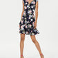 Vestido feminino Robbie Bee com babados triplos e ajuste evasê, azul, tamanho pequeno grande