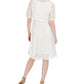 Vestido evasê de renda feminino Robbie Bee com jaqueta removível, tamanho pequeno, branco