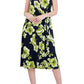 Vestido midi feminino Robbie Bee com argola lateral, azul, tamanho grande