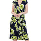 Vestido midi feminino Robbie Bee com argola lateral, azul, tamanho grande