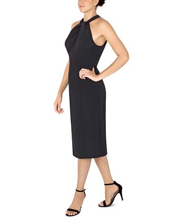 Vestido tubinho com decote torcido Julia Jordan feminino, preto, tamanho 8