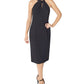 Vestido tubinho com decote torcido Julia Jordan feminino, preto, tamanho 10