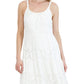 Vestido de renda evasê Robbie Bee feminino, tamanho grande, branco
