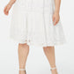 Vestido de renda com ombros descobertos Robbie Bee feminino, branco, tamanho 1X