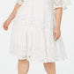 Vestido de renda com ombros descobertos Robbie Bee feminino, branco, tamanho 3X