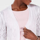 Robbie Bee Cardigan Feminino Manga Curta Crochê Branco Tamanho Pequeno Médio