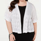 Robbie Bee Cardigan Feminino Manga Curta Crochê Branco Tamanho 2X