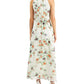 Vestido longo de chiffon feminino Robbie Bee, branco, tamanho 8, pequeno