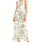 Vestido longo de chiffon feminino Robbie Bee, branco, tamanho 10, pequeno