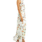 Vestido longo de chiffon feminino Robbie Bee, branco, tamanho 10, pequeno
