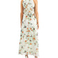 Robbie Bee Vestido longo de chiffon feminino, branco, tamanho 14, pequeno