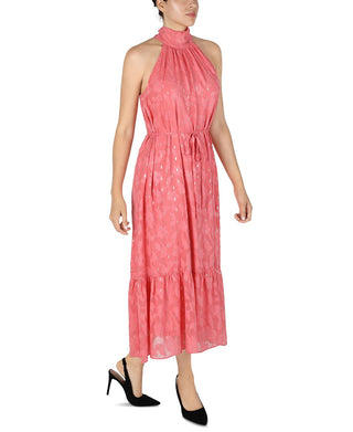 Vestido midi Donna Ricco feminino com decote halter laranja tamanho 6