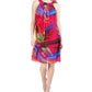 Vestido feminino Robbie Bee estampado em linha A, tamanho pequeno, vermelho