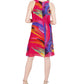 Vestido feminino Robbie Bee estampado em linha A, tamanho pequeno, vermelho