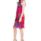 Vestido feminino Robbie Bee estampado em linha A, tamanho pequeno, vermelho