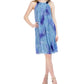 Vestido Halter de Chiffon Feminino Robbie Bee Azul Tamanho P