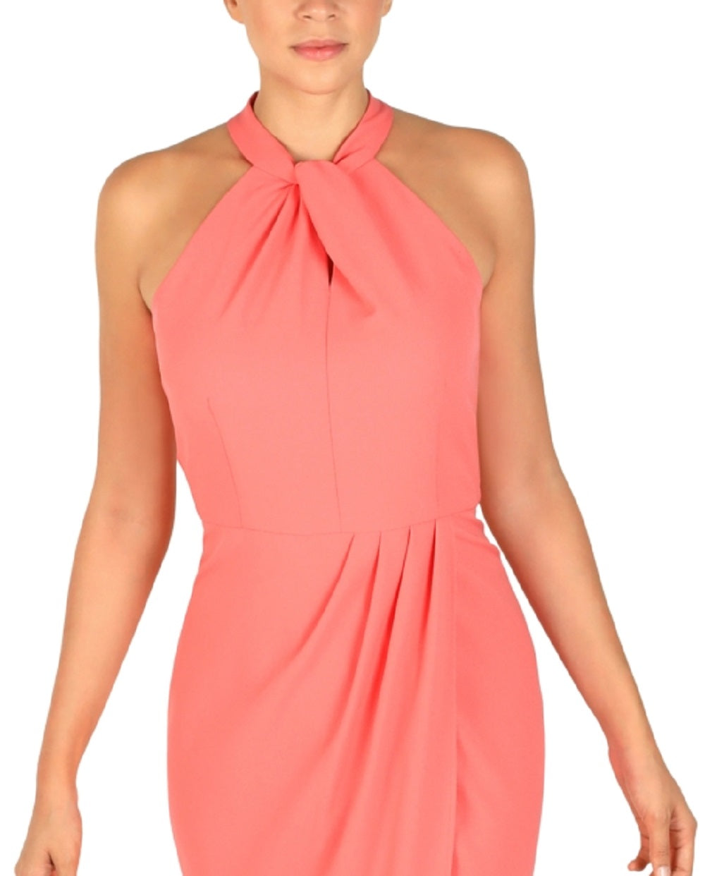 Vestido feminino Julia Jordan com decote halter e nó, laranja, tamanho 6