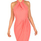 Vestido midi feminino Julia Jordan com decote em nó e bainha tulipa, laranja, tamanho 12