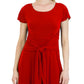 Vestido midi alto e baixo feminino Robbie Bee, vermelho, tamanho grande