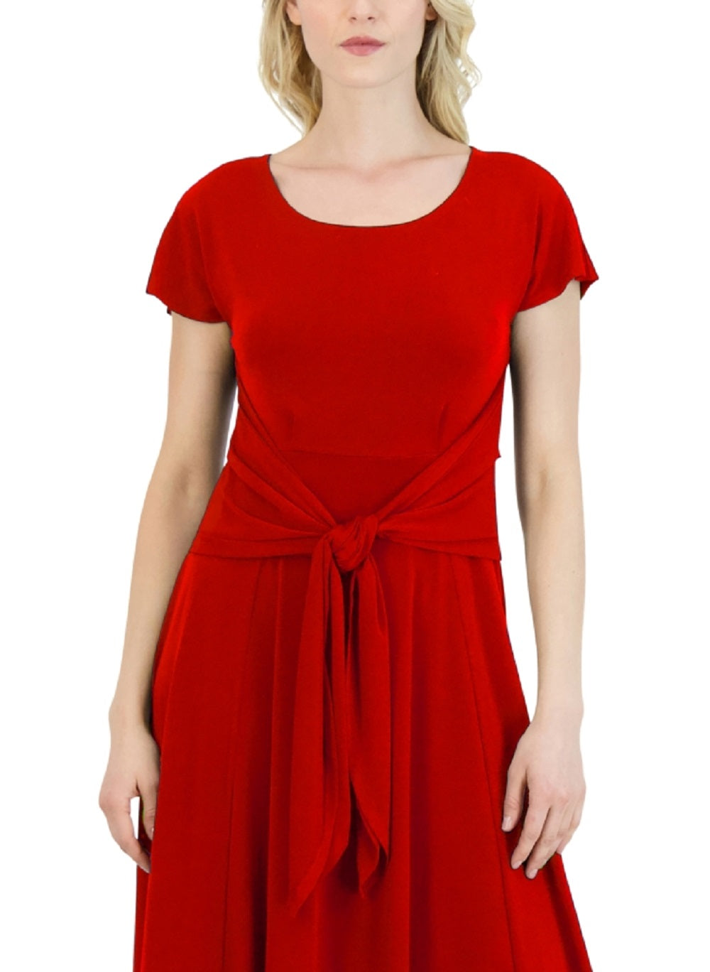 Vestido midi alto e baixo feminino Robbie Bee, vermelho, tamanho grande