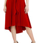 Vestido midi alto e baixo feminino Robbie Bee, vermelho, tamanho grande