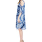 Vestido curto kaftan Robbie Bee feminino, azul, tamanho 6, pequeno