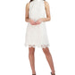 Vestido feminino Robbie Bee sem mangas com renda evasê, tamanho 6, branco, pequeno