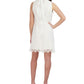 Vestido feminino Robbie Bee sem mangas com renda evasê, tamanho 6, branco, pequeno