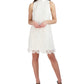 Vestido feminino Robbie Bee sem mangas com renda evasê, tamanho 8, branco, pequeno