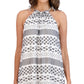 Vestido feminino Robbie Bee A-Line com babados e bainha branca, tamanho pequeno