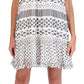 Vestido feminino Robbie Bee A-Line com babados e bainha branca, tamanho pequeno
