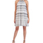 Vestido feminino Robbie Bee A-Line com babados e bainha branca, tamanho pequeno