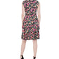 Vestido de malha com babados Robbie Bee feminino, preto, tamanho pequeno médio