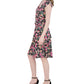 Vestido de malha com babados Robbie Bee feminino, preto, tamanho pequeno médio