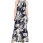 Vestido longo feminino Robbie Bee com decote plissado, azul, tamanho pequeno grande