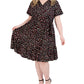 Vestido envelope falso feminino Robbie Bee, preto, tamanho 1X
