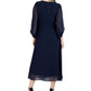 Vestido midi feminino Donna Ricco com bolinhas, azul, tamanho 16