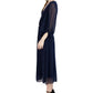 Vestido midi feminino Donna Ricco com bolinhas, azul, tamanho 16