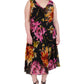Vestido feminino Robbie Bee com estampa floral e bainha em formato de lenço, marrom, tamanho 14W