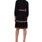 Vestido de malha com acabamento contrastante Robbie Bee feminino, preto, tamanho pequeno grande