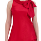 Vestido trapézio Robbie Bee feminino com decote em arco e bainha em camadas, vermelho, tamanho 6 pequeno