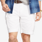 Shorts cargo masculino Polo Ralph Lauren de sarja com aba e bolsos, branco, tamanho 30