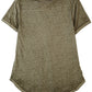 American Rag Blusa feminina com decote em V e manga curta, verde, tamanho extragrande