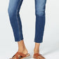Calça jeans skinny American Rag Junior com botões rasgados, azul, tamanho 11