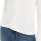 Top American Rag Junior com botões frontais e acabamento em renda, branco, tamanho XX-G