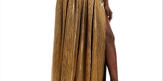 Vestido sem alças Florence metálico feminino Bronx and Banco, amarelo, tamanho X-S